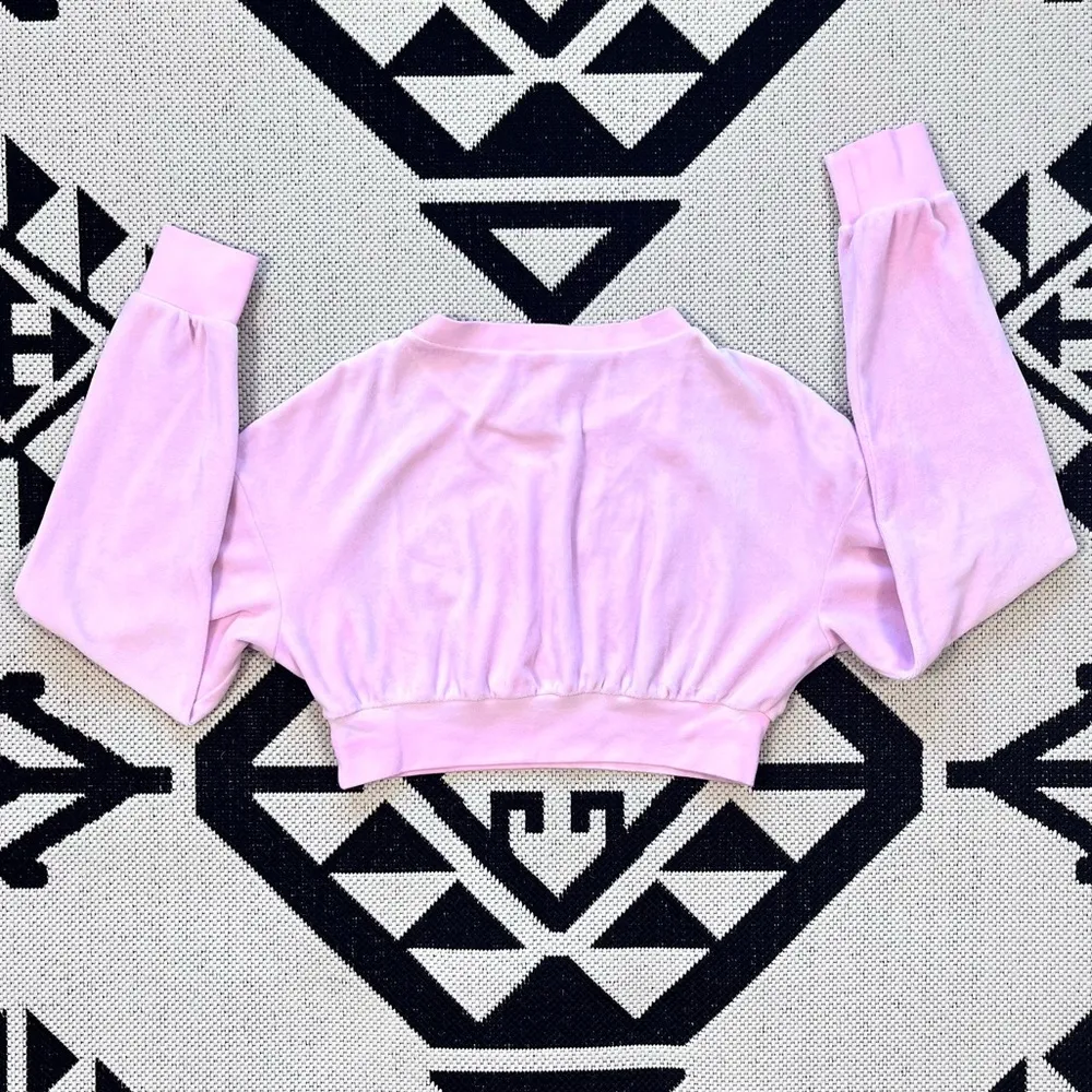 Juicy Couture X VFILES Pink Velour Crew Neck Sweatshirt Small - Image 14