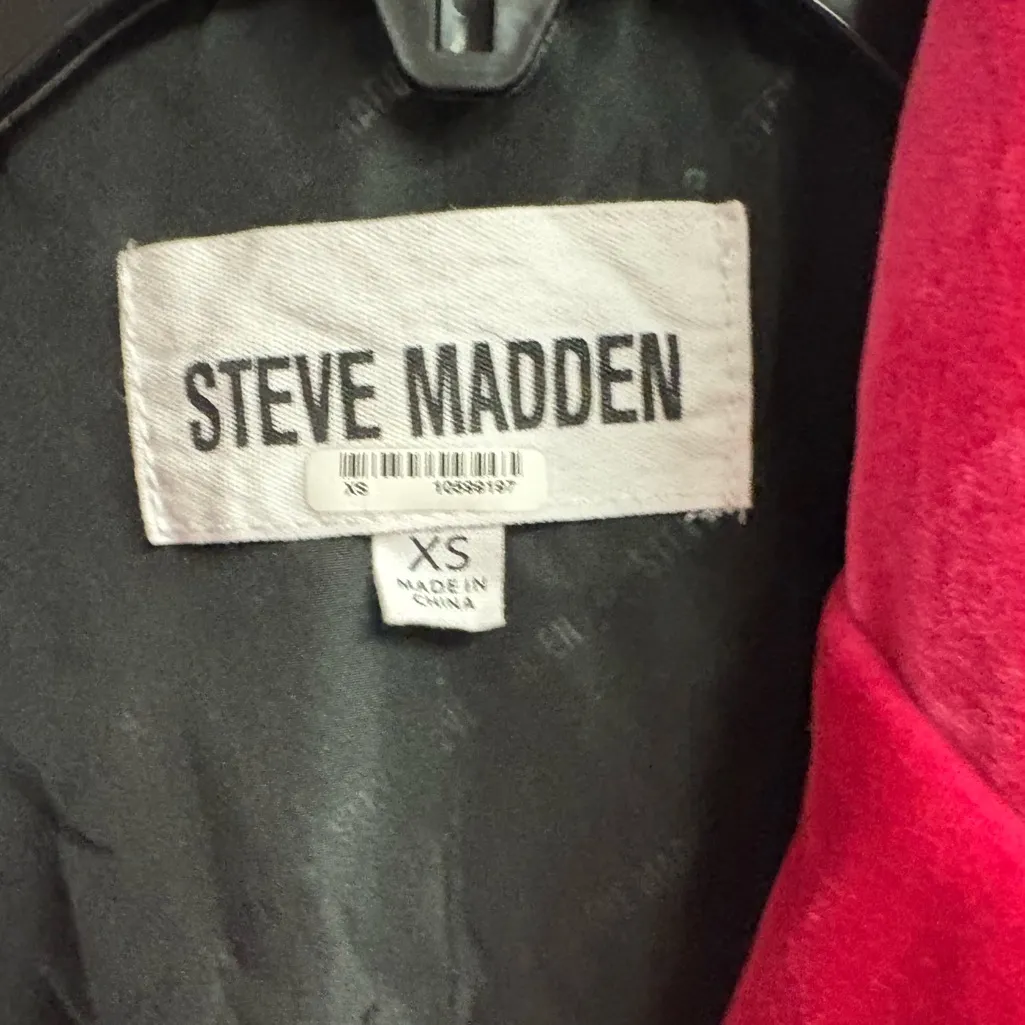 Steve Madden Hot Pink Velvet One Button Blazer Size XS - Image 2