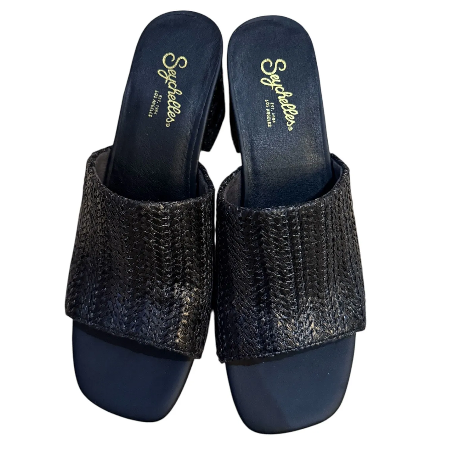 NEW- Seychelles Black Woven Slide Sandals Size 6 - Image 3