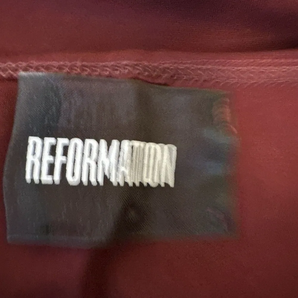 Reformation Bodycon Square Neck Mini Dress Size M Medium Maroon Red Short Sleeve - Image 6