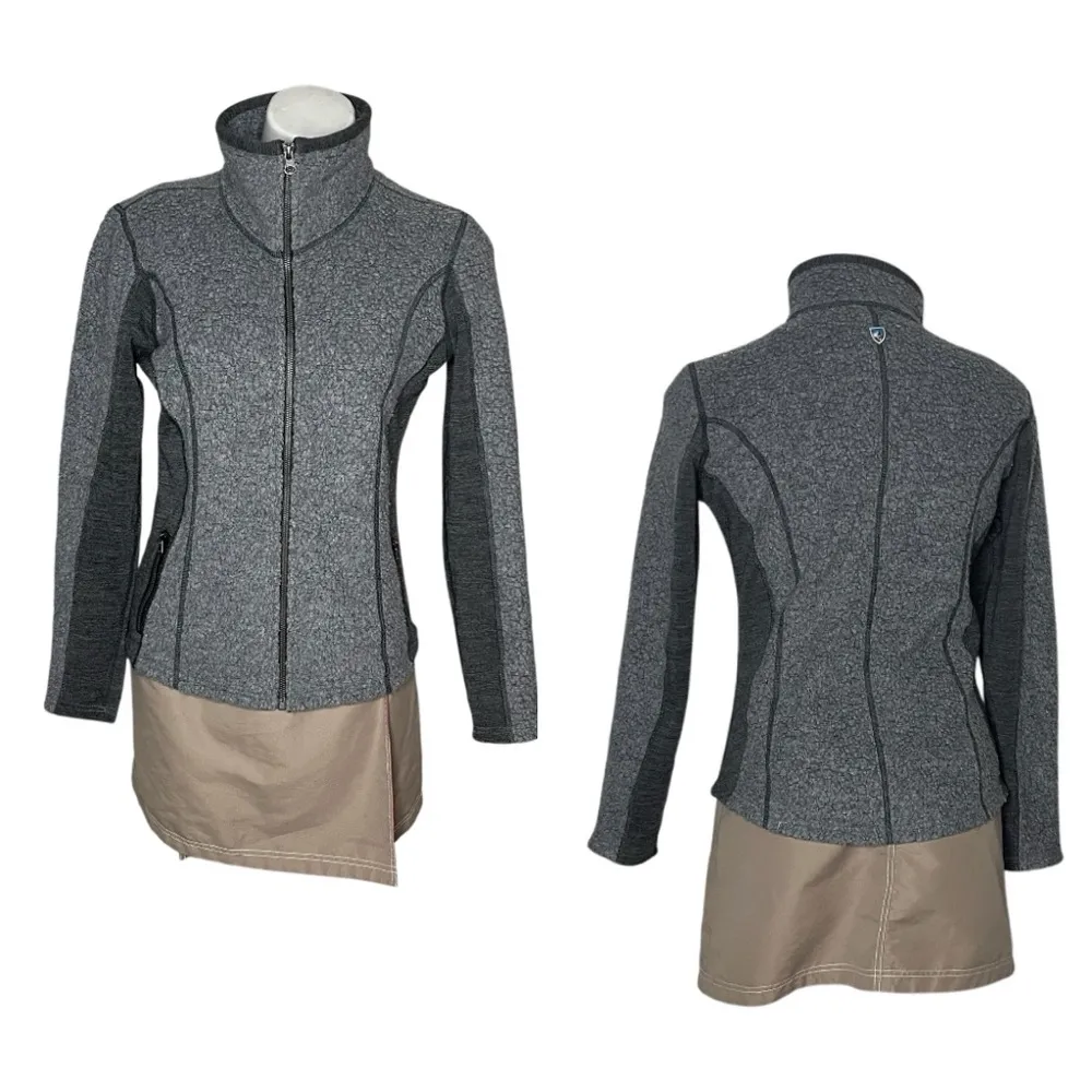 KUHL Grey Sherpa Jacket KOZET Full Zip Wool Blend Two Tone Womens Size Medium - Image 11