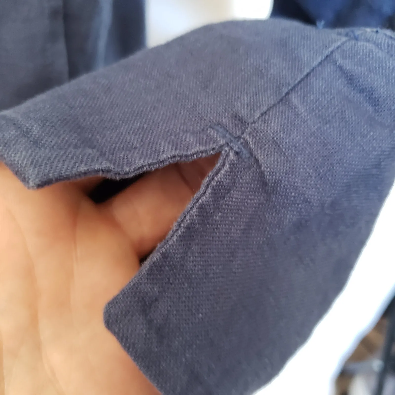 For the Republic Linen Womens Blouse Sz 8 Lagenlook Asymmetric Scandi Blue Artsy - Image 7