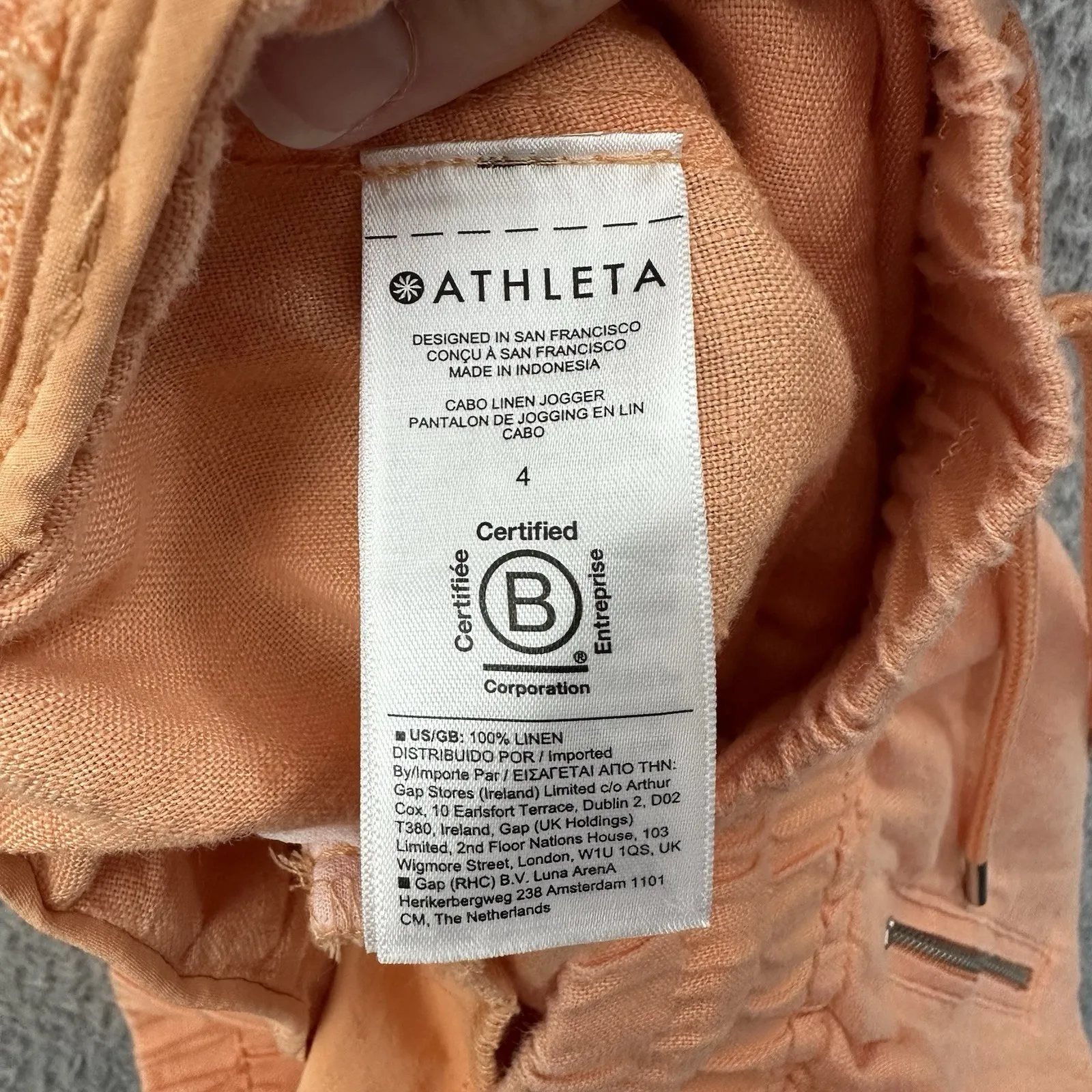 Athleta Cabo‎ Linen Jogger Pants Beach Travel Vacation Athleisure Women's 4 x 27 - Image 4