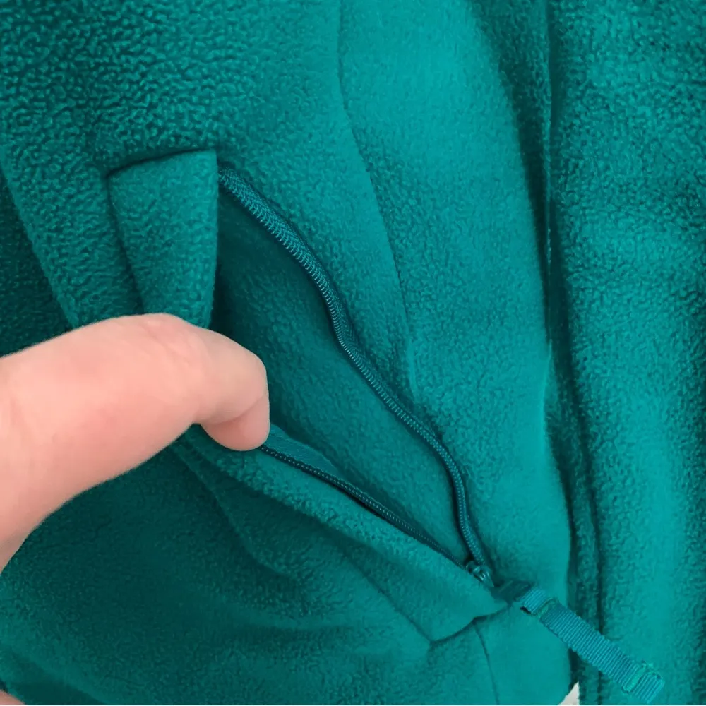 EUC Talbots Petite Quilted Fleece Zip Up Green Jacket Size P - Image 6