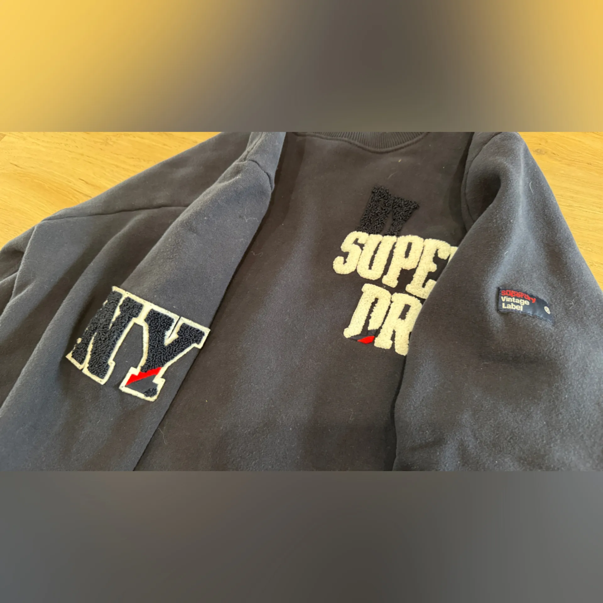 Superdry SDQB Superset Crew Sweatshirt navy blue size small - Image 9