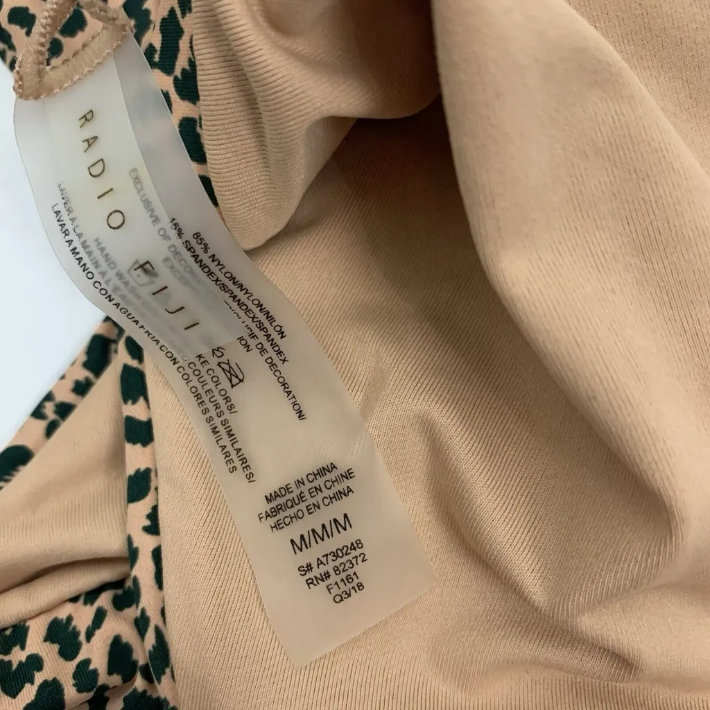 Radio Fiji Bikini‎ Bottoms Medium Green Tan Swimwear Beach Resort - Image 4