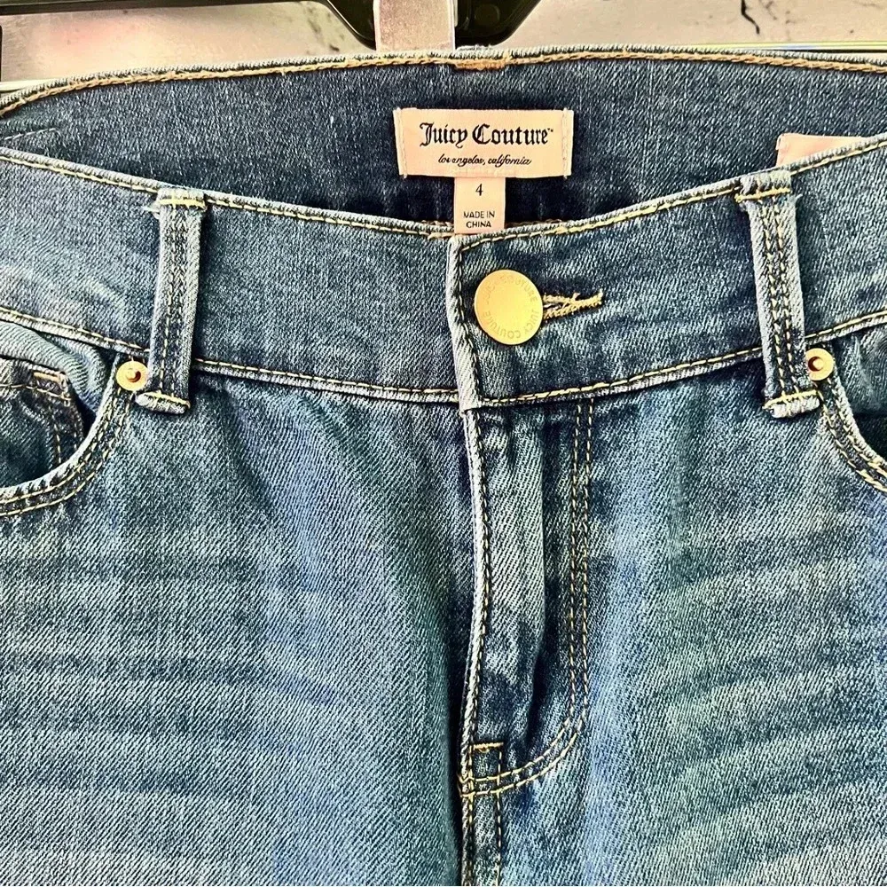 Juicy Couture Distressed Skinny Ankle Rolled Cuff Denim‎ Jeans Size 4 - Image 6