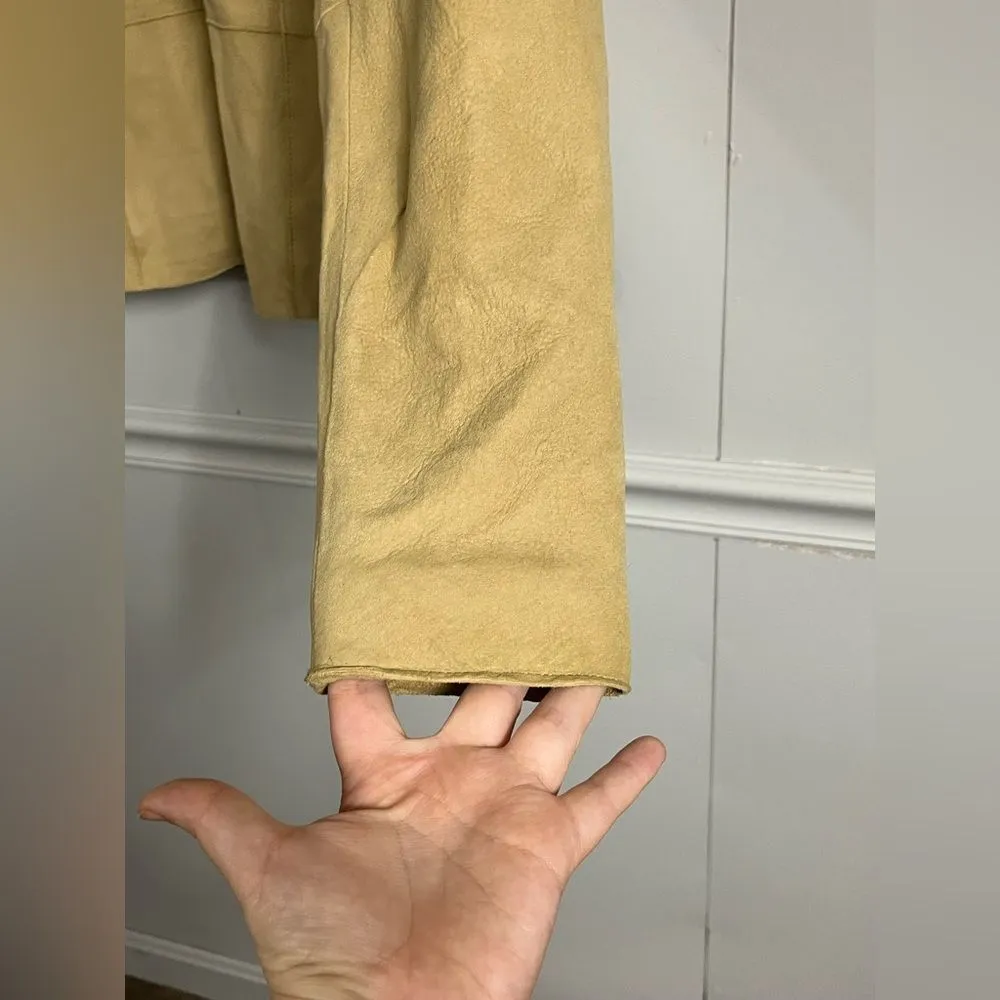 Siena Studio Vintage Leather Pearl Snap Button Jacket Size Medium Butter Soft Yellow - Image 6