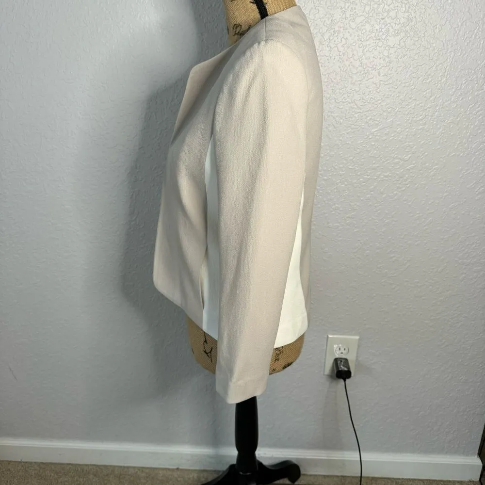 Aritzia Wilfred Blazer Exquis Minimalist Office Beige Cream Japanese Fabric sz 6 Gray - Image 9