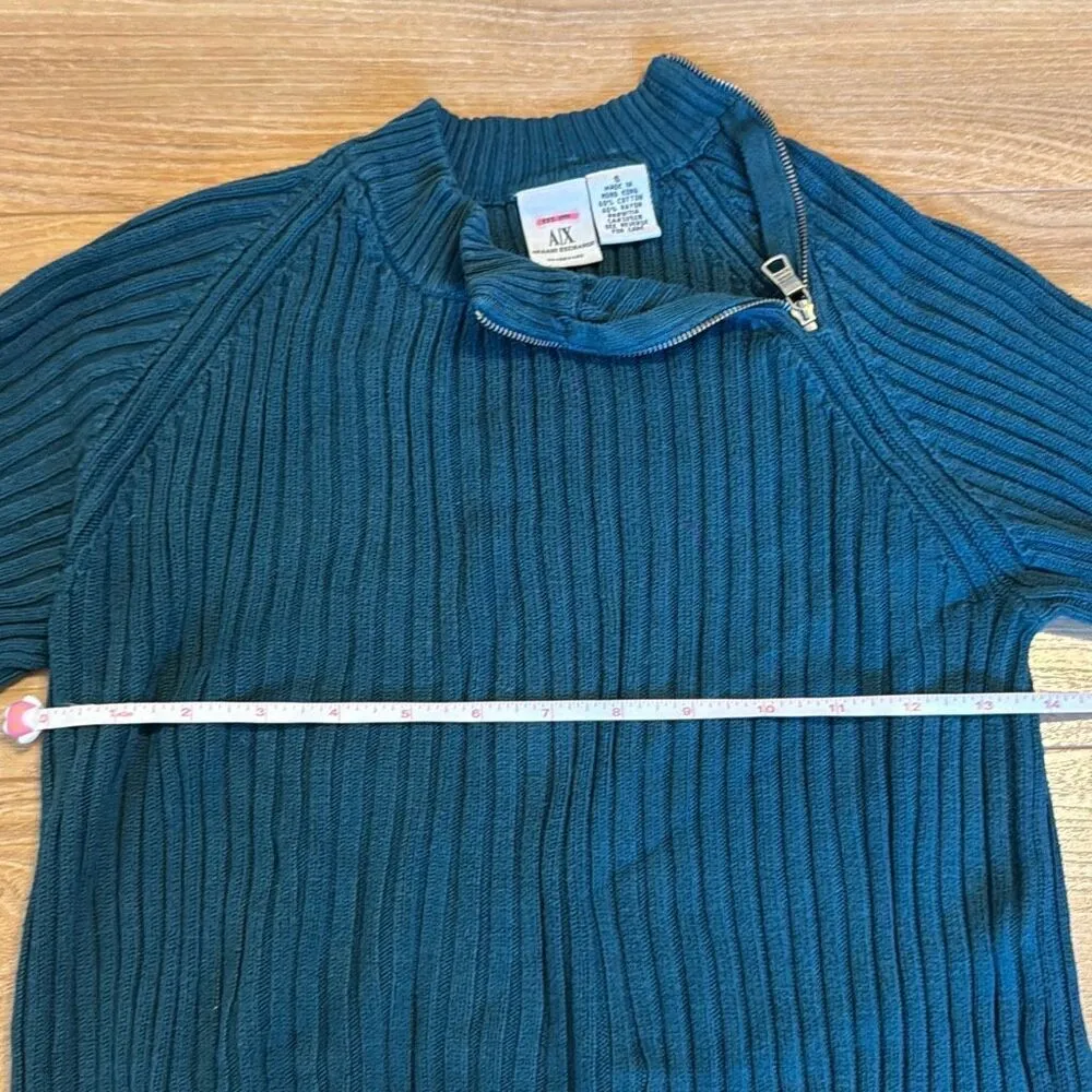 Armani exchange blue side zipper knit sweater size small women’s - Image 4