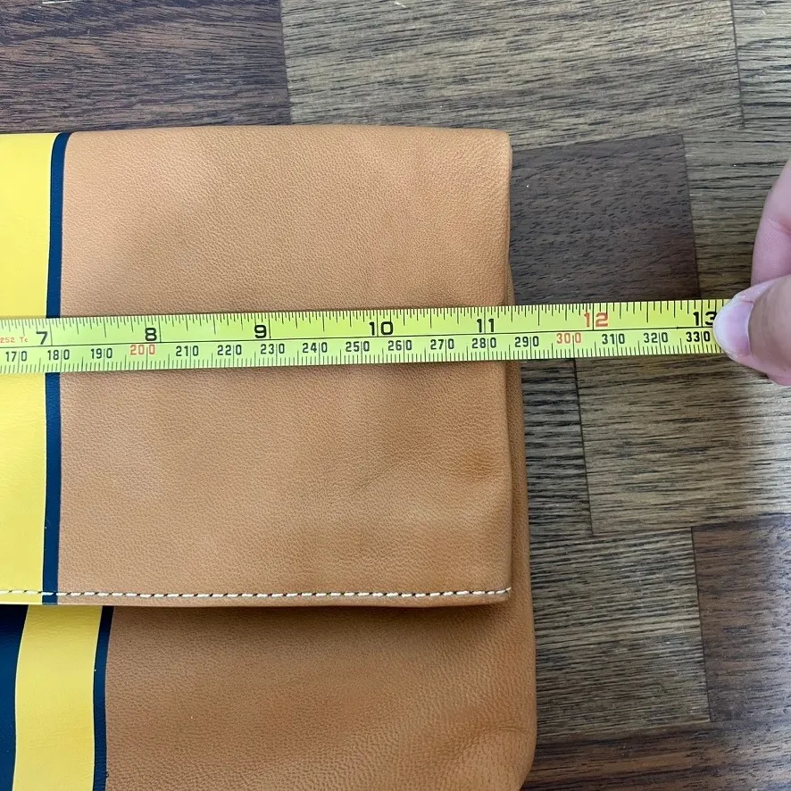 J Mclaughlin‎ Sienna Clutch Leather NWOT Natural Brown Hand Bag Folded Event - Image 10