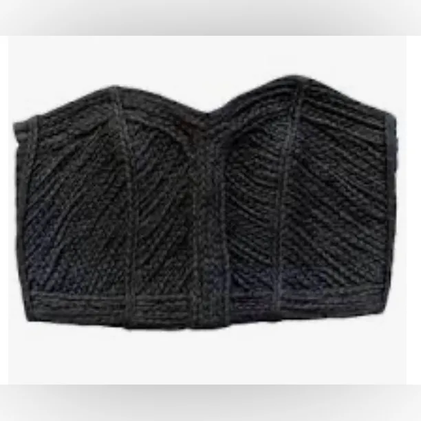 H&M black knit zip back top - Image 2
