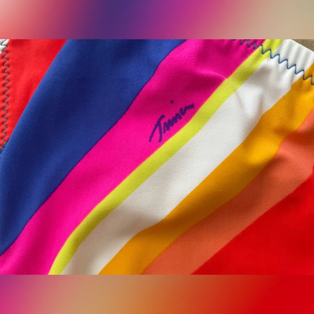 NEW $70 Trina Turk Sunset Chevron Hipster Bikini Bottoms [SZ 10 ] #2579 - Image 3