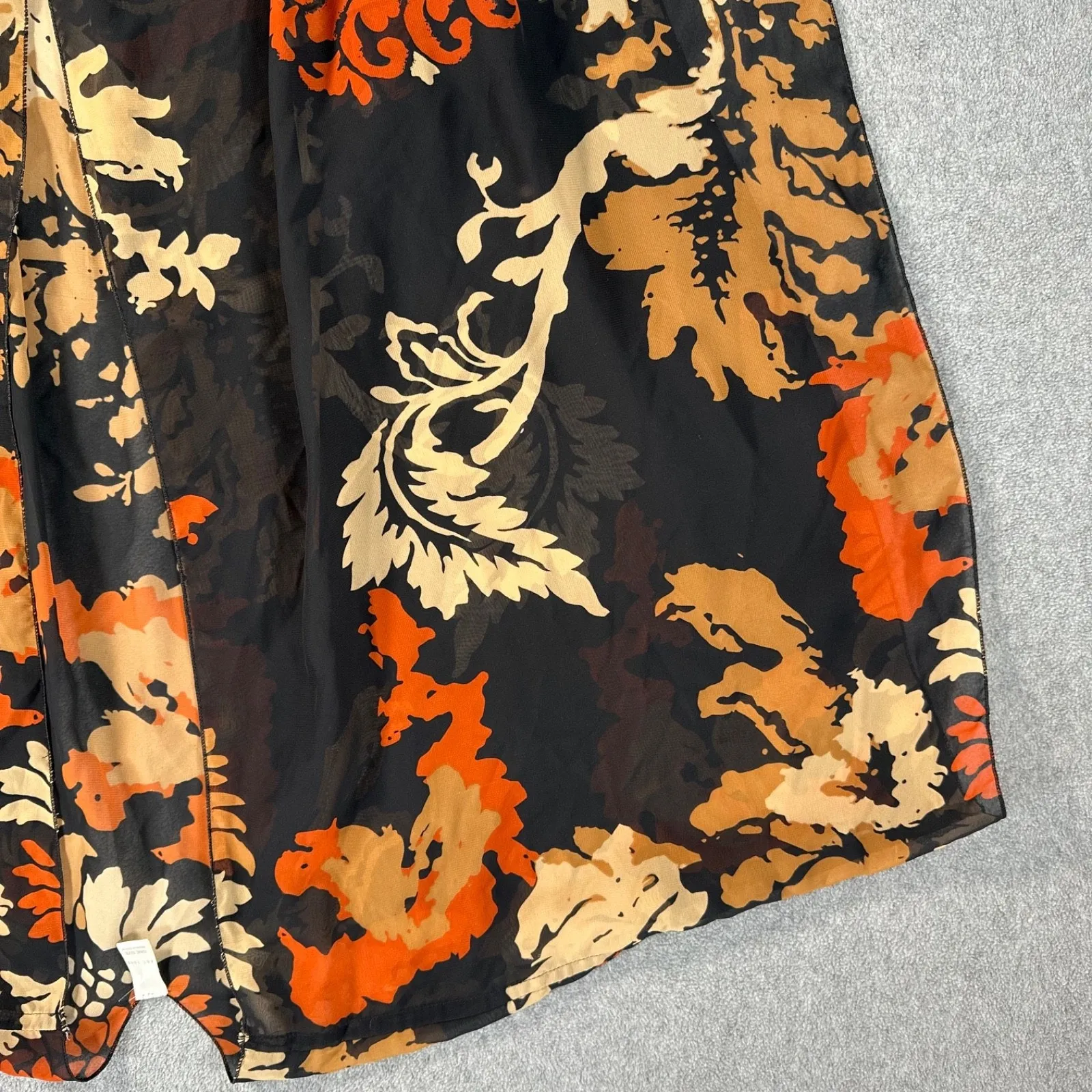 Cato Est.1946 Sheer Coverup Duster Open Women's One Size Black Floral Poncho - Image 3