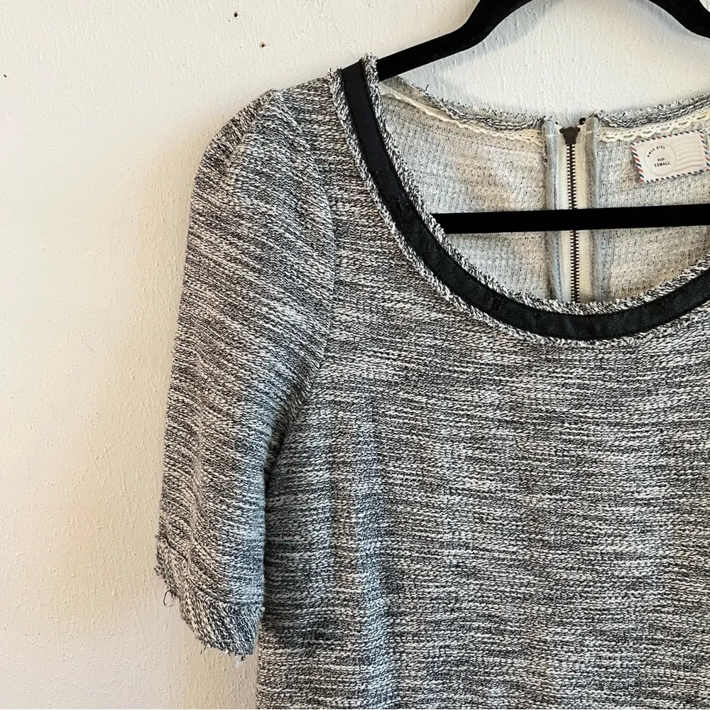 Anthropologie Tunic Postmark Beverly Crochet Knit Mini Dress Heather Grey XS EUC - Image 7