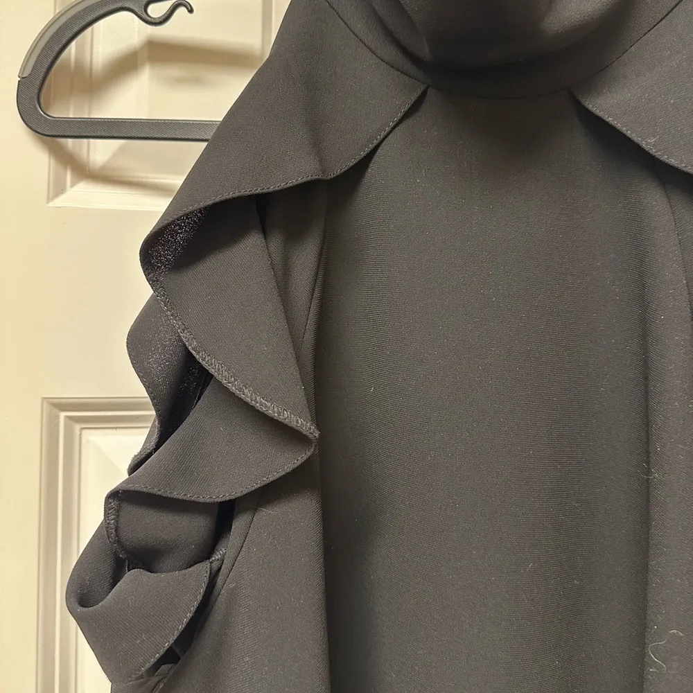 Black TopShop Halter Neck Ruffled‎ Blouse size 4 - Image 2