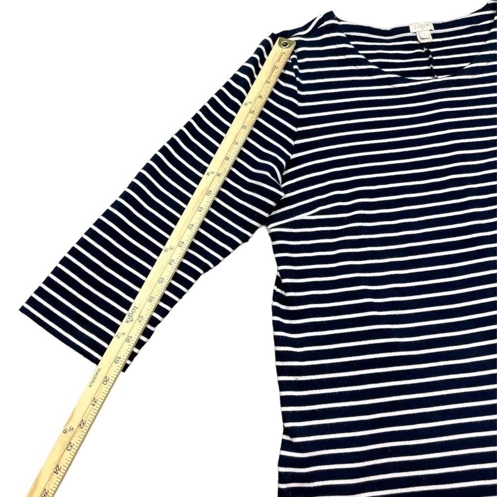 J. Crew Women’s Classic Nautical Striped Cotton Fit & Flare Dress Size Large - Image 10