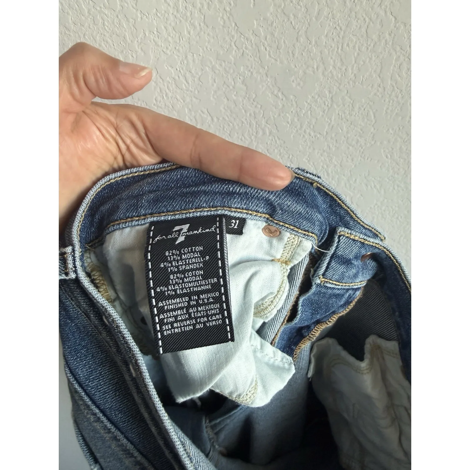 7 For All Mankind Womens Jeans Luxe Vintage The Ankle Skinny Neon Piping Size 31 - Image 8