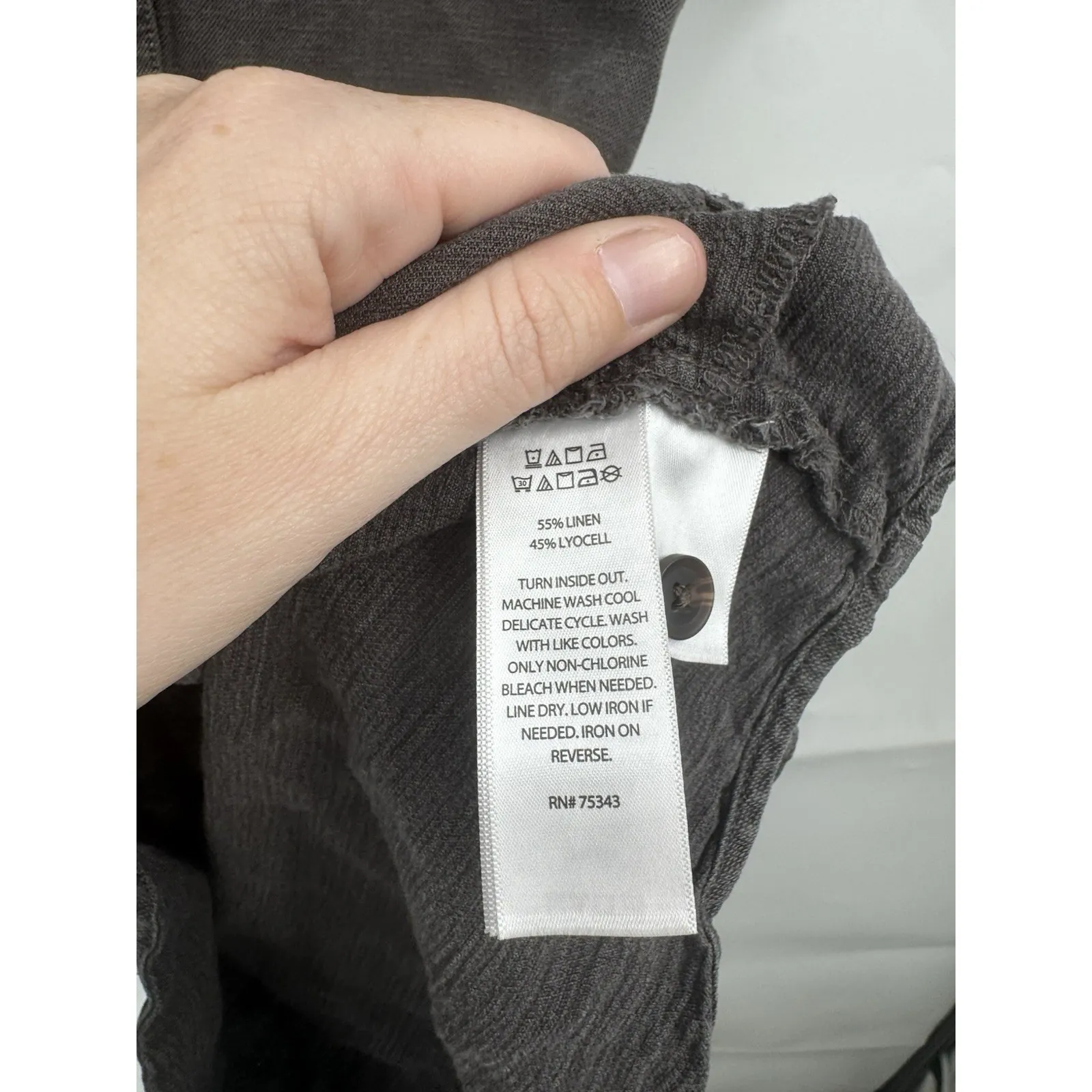 Lucky Brand Gray Linen Blend Mini Shirt Dress, Women Sz XSmall Western Indie - Image 4