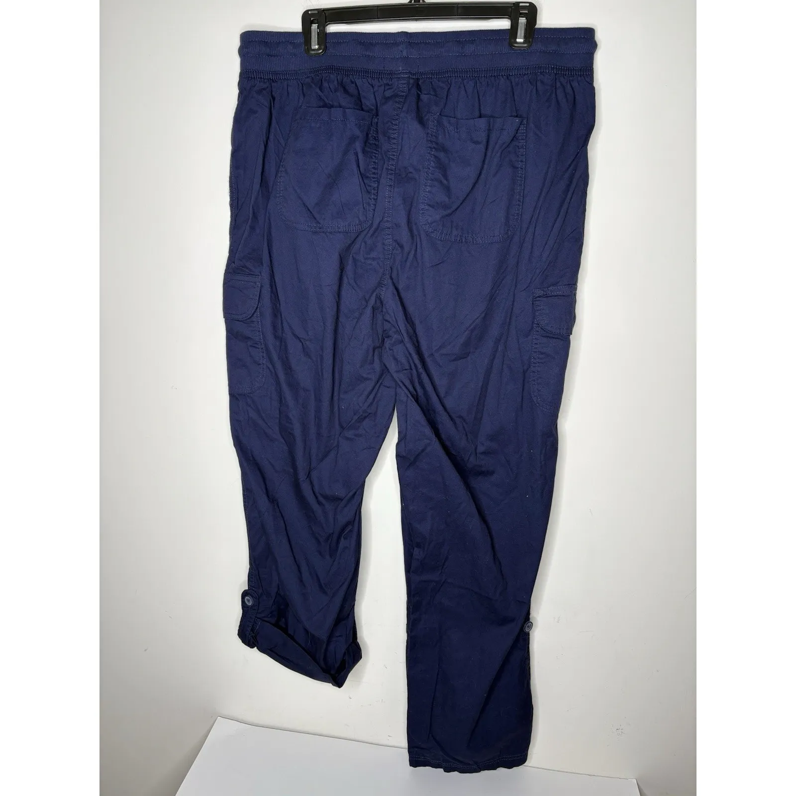 Woman Within Womens Plus Size 18W Cargo Pants Convertible Hem Blue Embroidered - Image 9