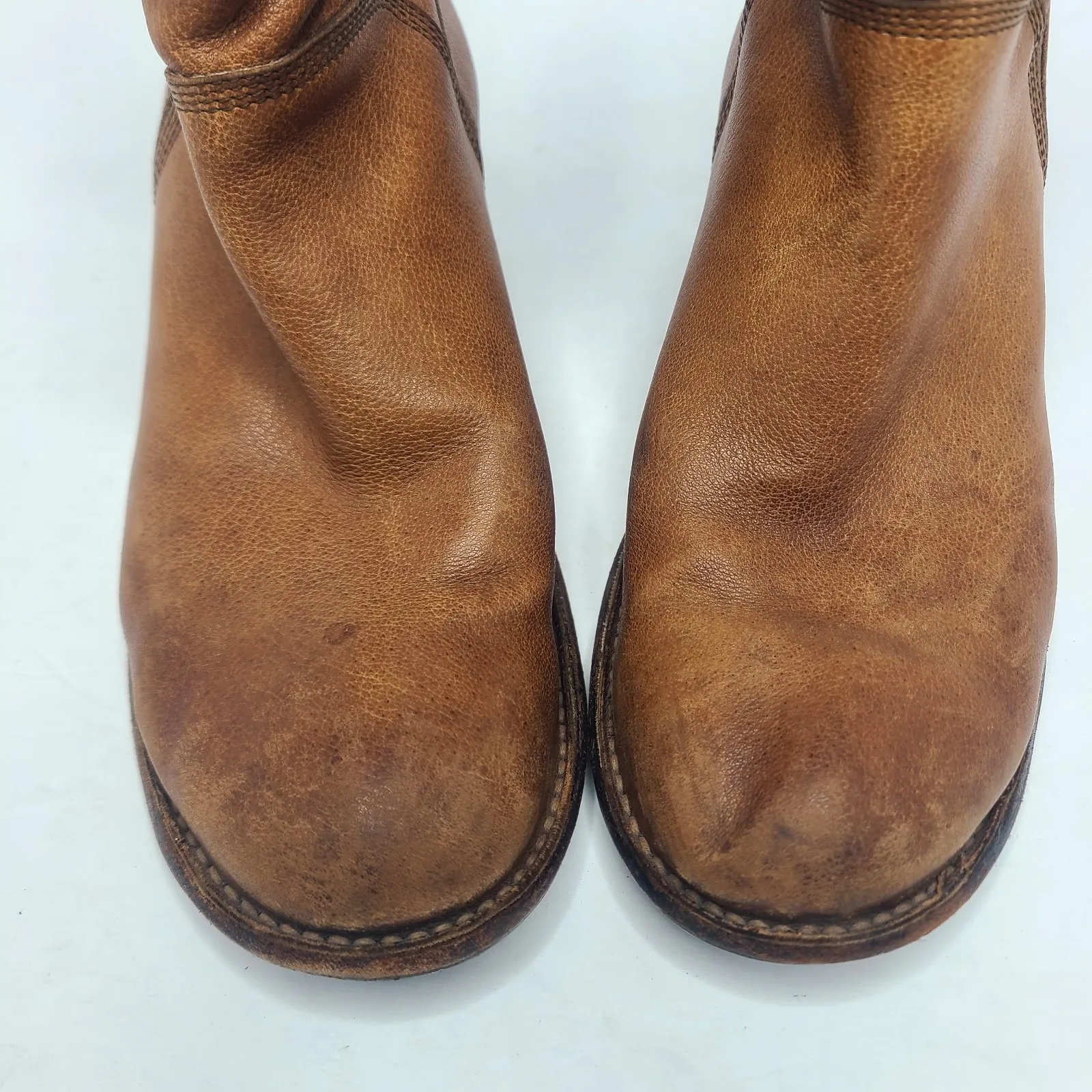 Frye Carmen Women's Tan Short Boots US 10‎ B Heels Back Lace Ankle Booties - Image 5