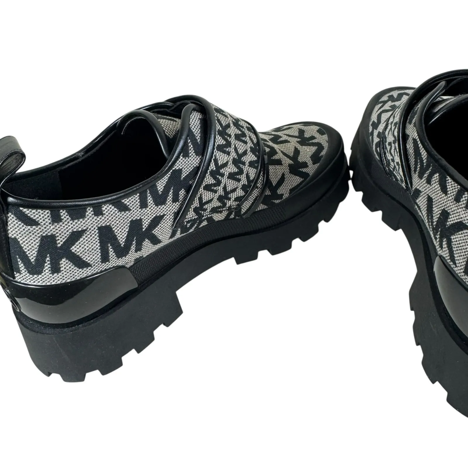 Michael Kors NWOT Padma Logo Jacquard Black Gray Chunky Slip On Loafers Size 9.5 - Image 5