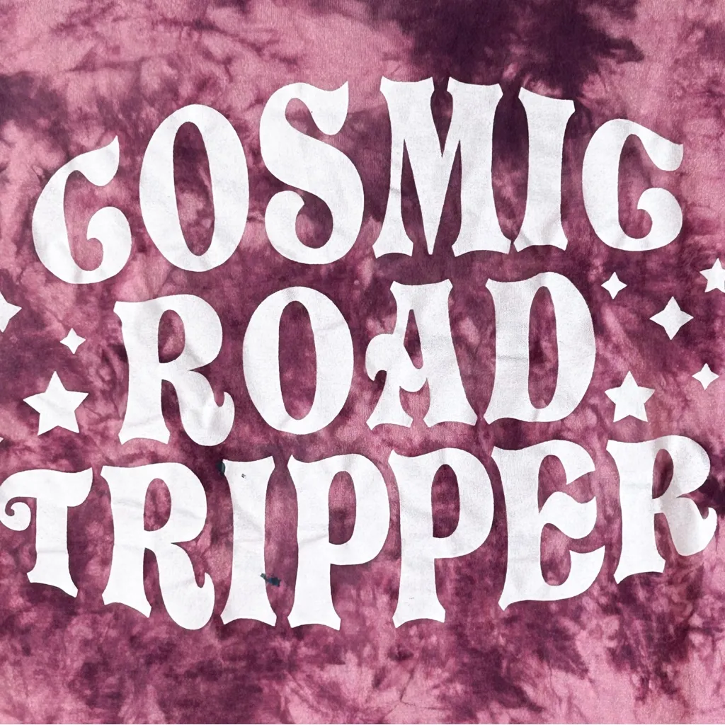 Public Library Cosmic Road Tripper Tee Tie Dye Maroon XS - Image 2