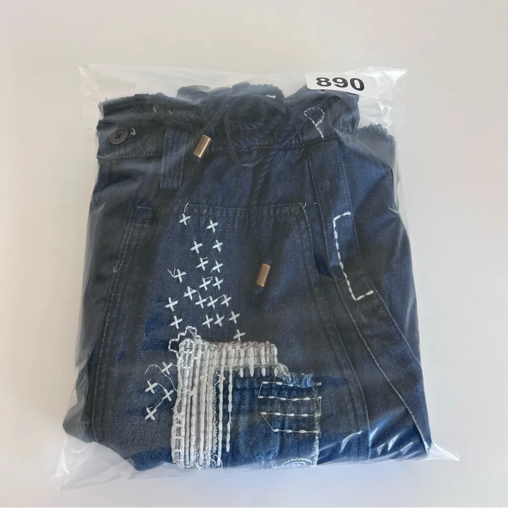 Pilcro  Women’s Denim Embroidered Patchwork Drawstring Skirt - Image 14