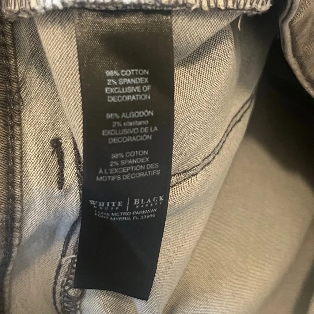 White House Black Market Gray Skimmer Denim Jeans Women Size 8 Side Ankle Zipper - Image 7