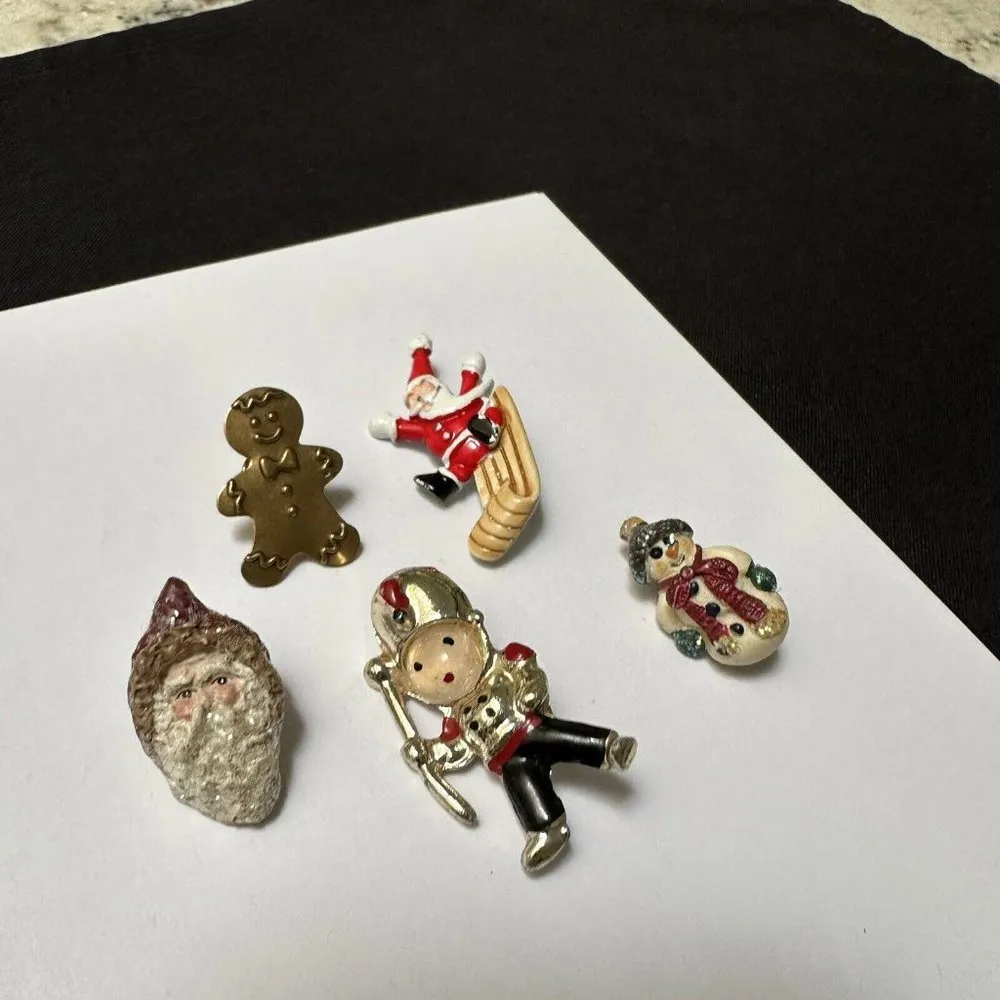 Christmas Holiday Brooch Pins Lot Of 5 - Image 5