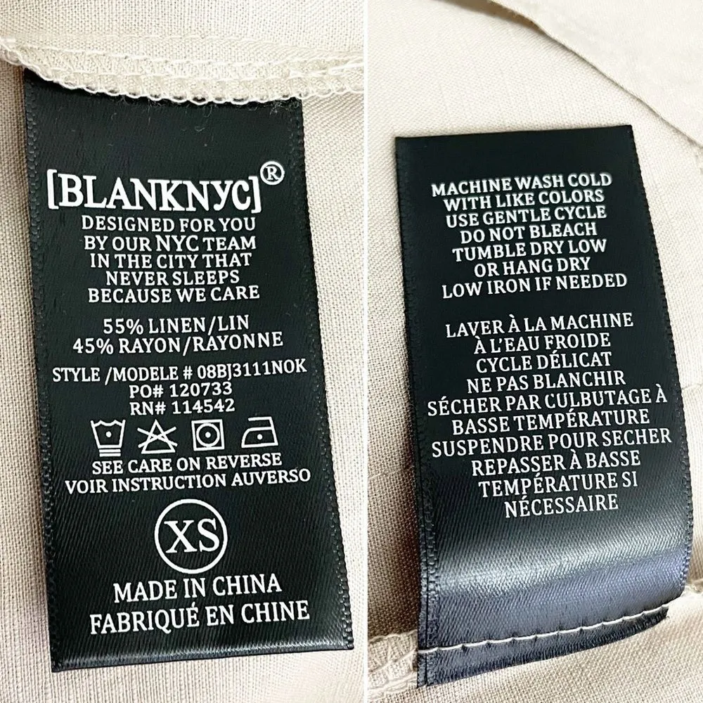 NWT Blank NYC Linen Blend Shorts Romper One Piece in Nude Beach Tan Size XS NEW - Image 10