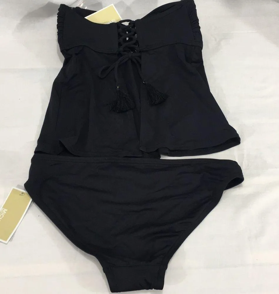 Micheal Kors Lace Up Tankini Black Size XSmall - Image 5