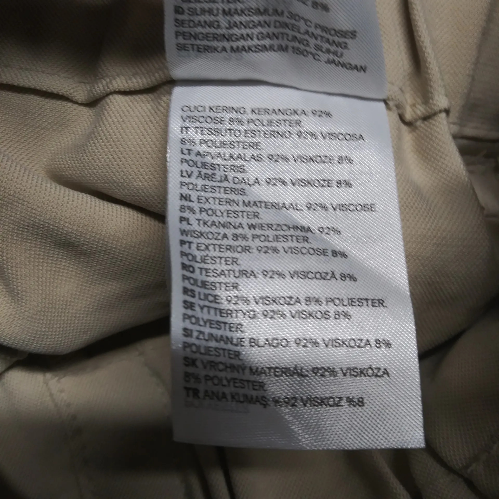 H&M Paper Bag-Waisted Khaki Cargo Shorts Neutral Casual Size 6 - Image 7