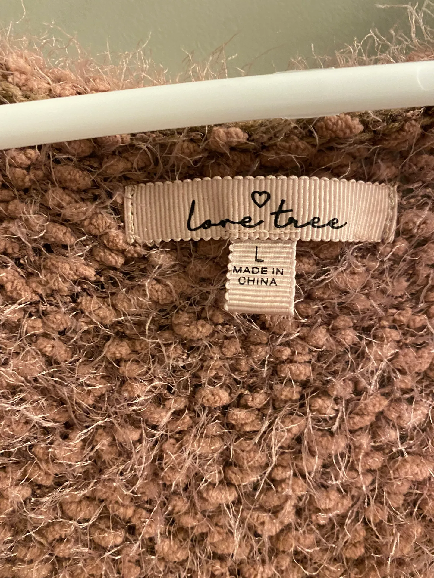 Mauve Fuzzy Cardigan Pink Size L - Image 2