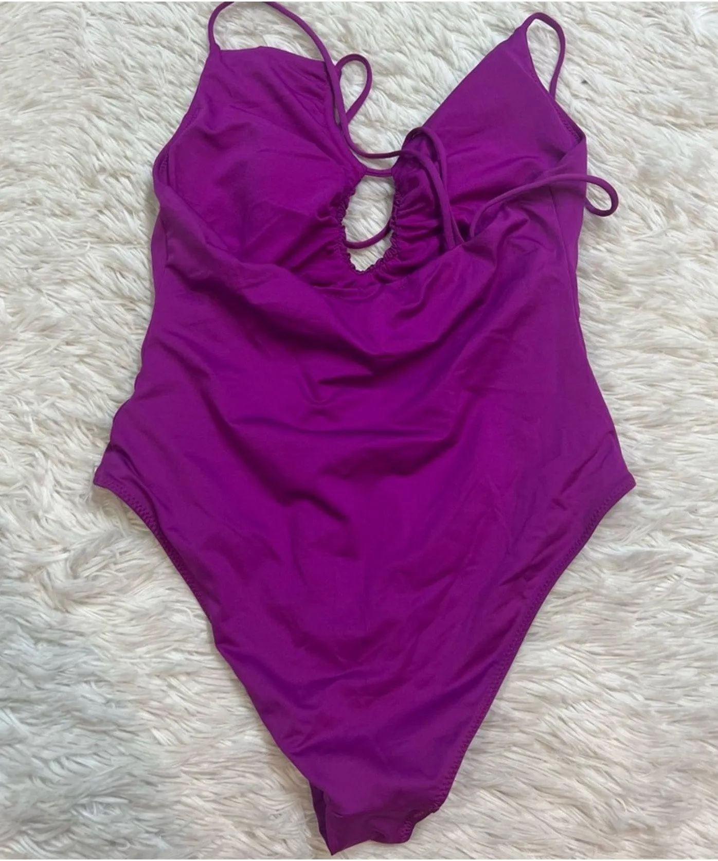 ruched magenta swimsuit - Image 6