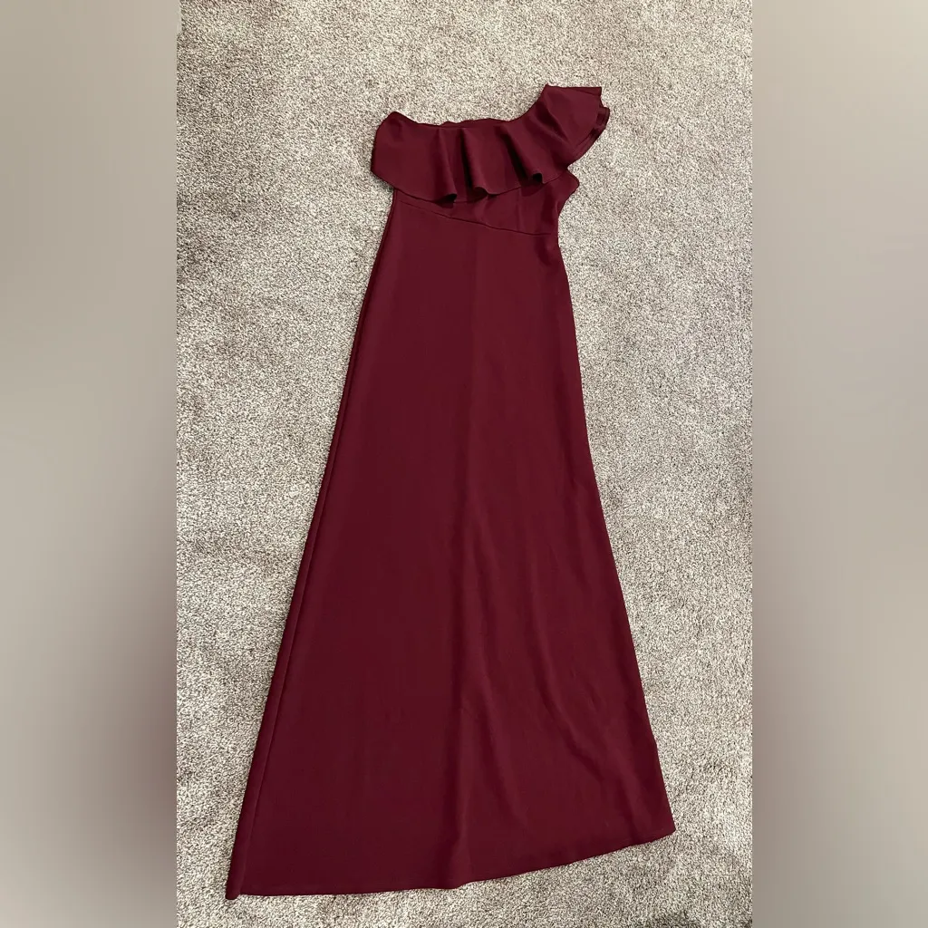 Lulu‘s maroon/red one shoulder dress - Image 5