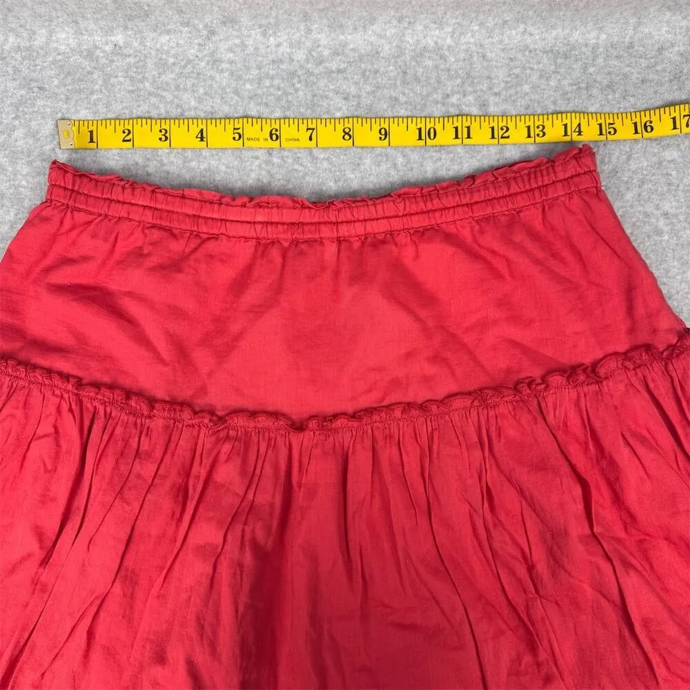GAP Women's Red Knee Length Cotton Skirt Size Small Casual Spring - Image 7