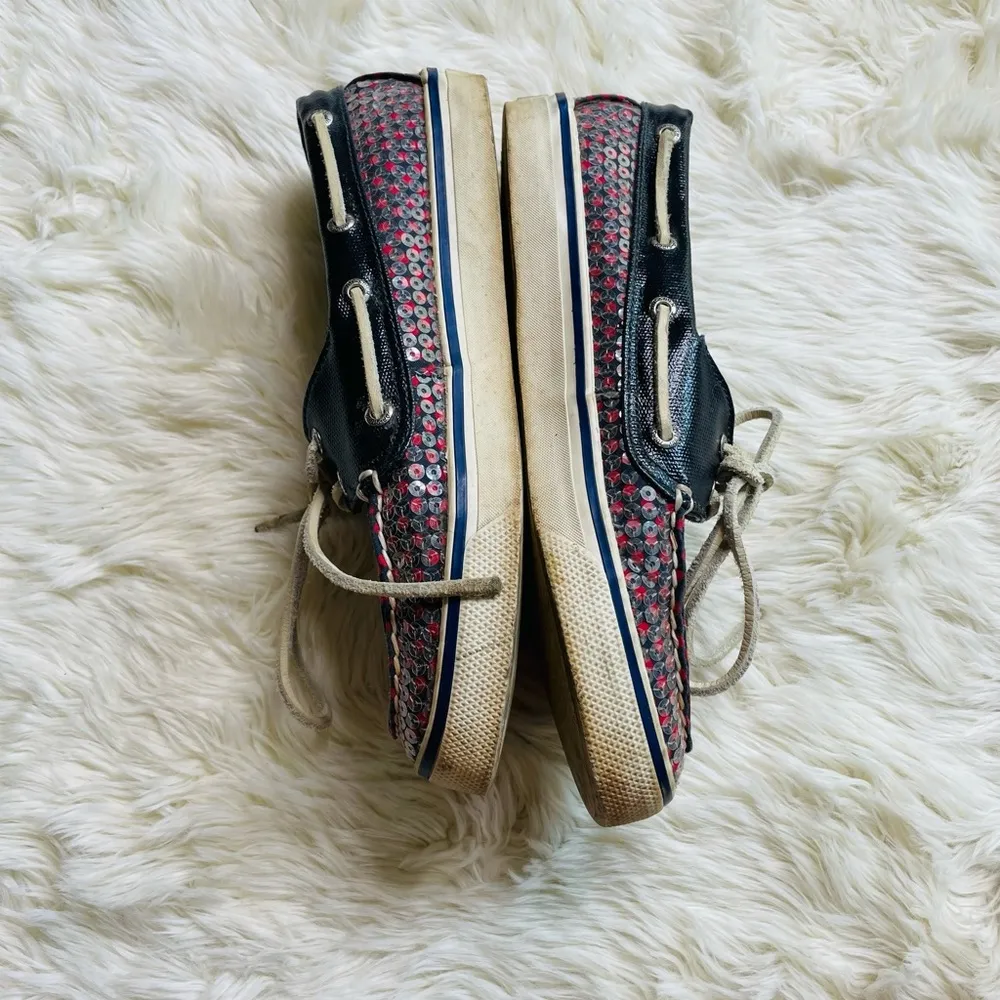 Sperry Iridescent Sequin Boat Shoes 6.5M - Image 5