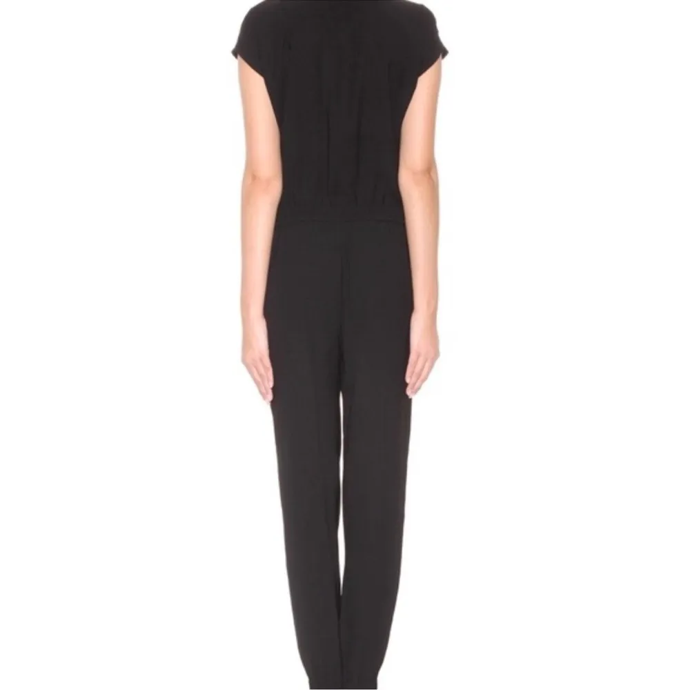 Vince  Zip Front Jumpsuit in Black, Drawstring Waist - Image 2
