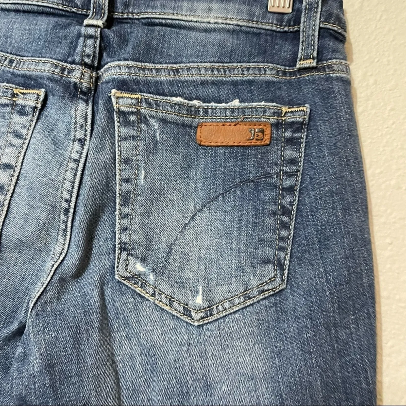 Joes Jeans Blue Medium Wash High Rise Skinny Distressed Jeans Womens 24 Classic - Image 3