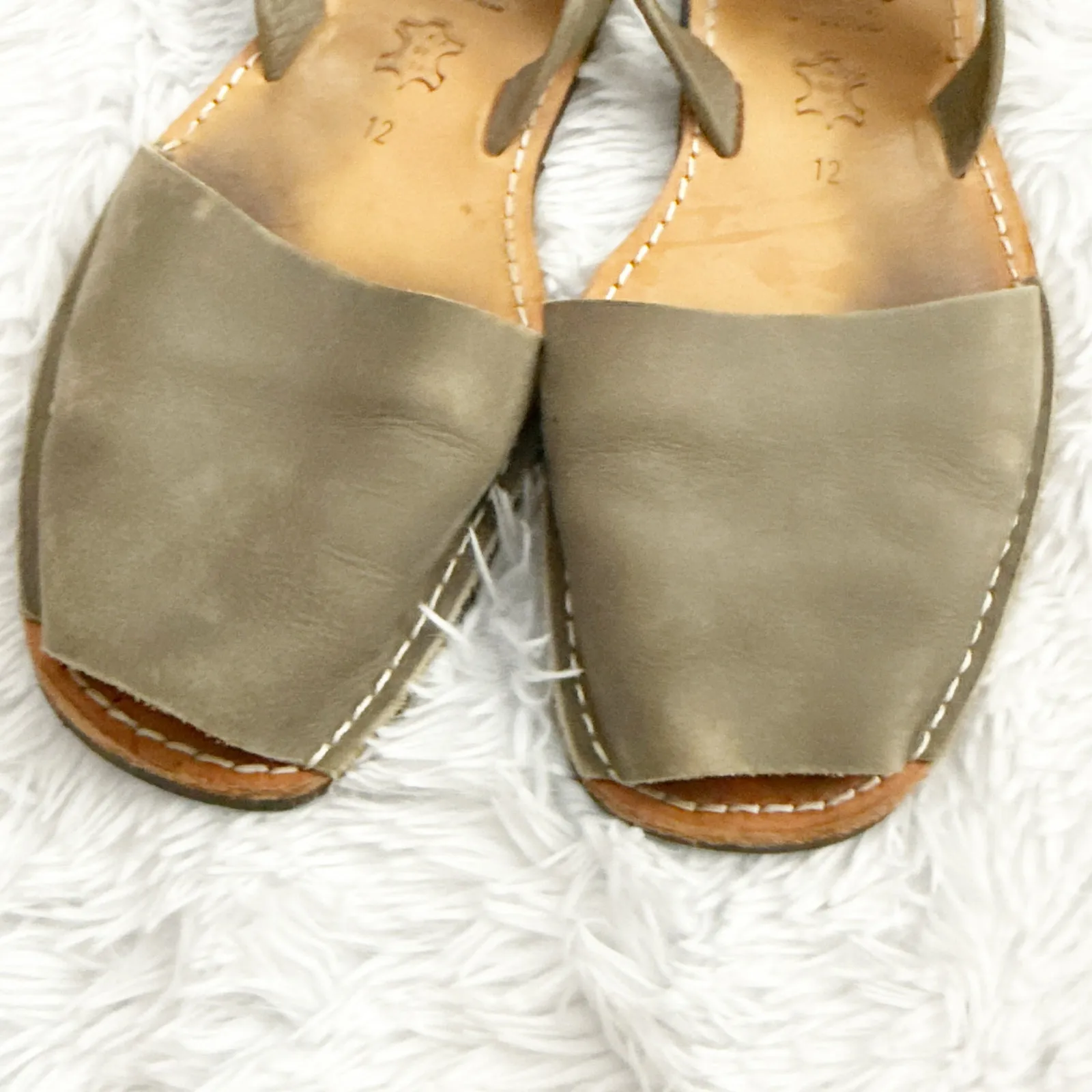 PONS | Taupe Sandals Avarcas Classic Flats Slingback Leather Soft Footbed | 12 - Image 3
