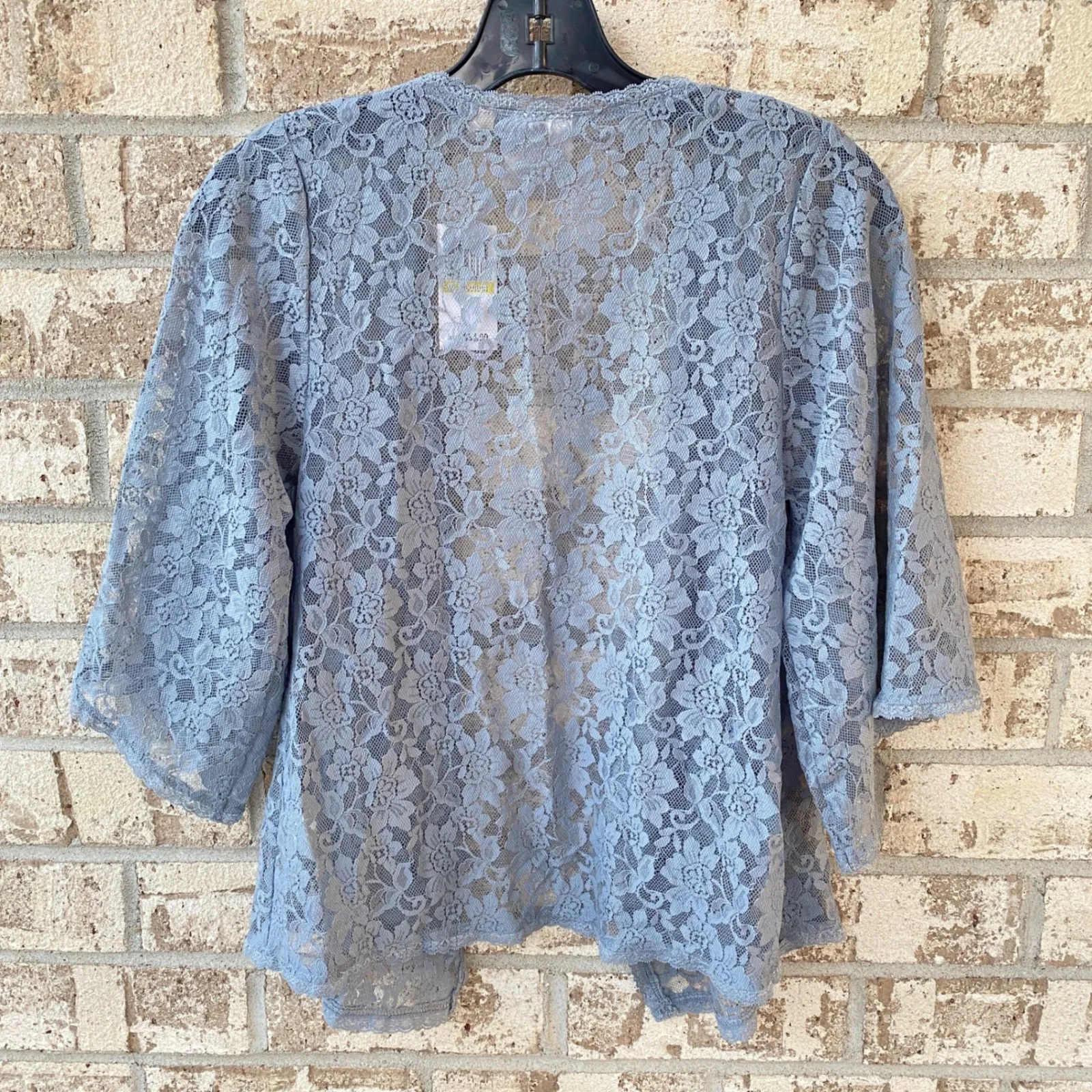 Pout Romantic Blue Floral Lace Open Front Cardigan Shrug Medium Fairycore Fairy - Image 6