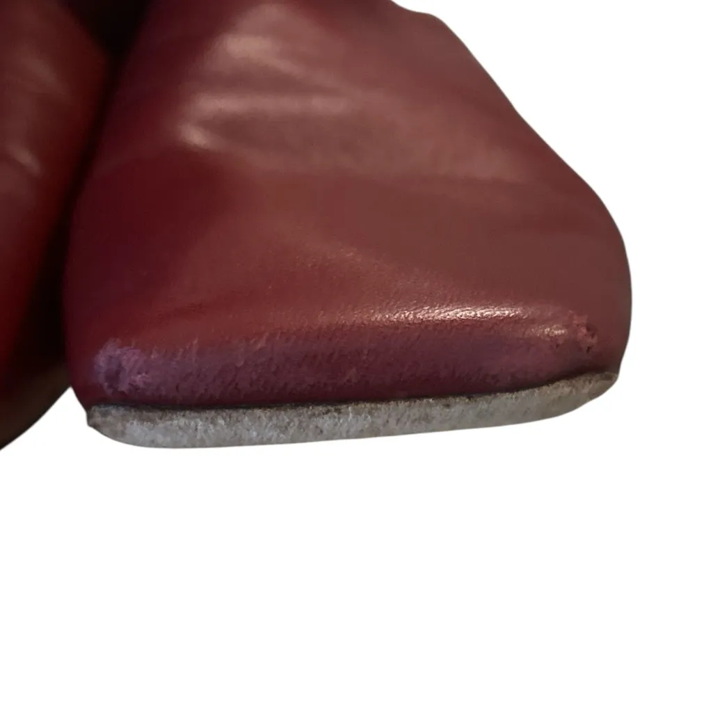 CELINE  Women's Burgundy Leather Mules - Image 3