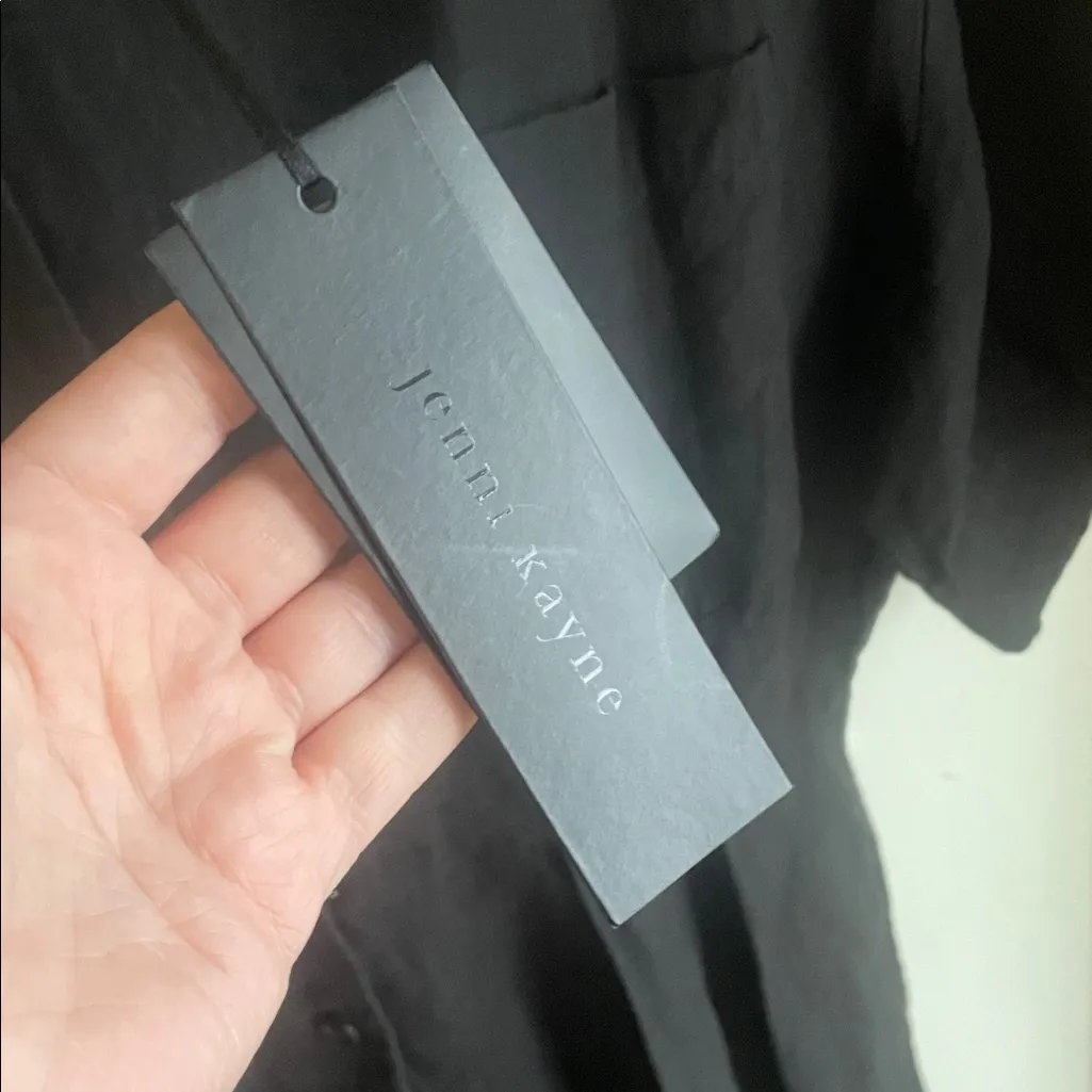 Jenni Kayne Day Dress Midi Linen Black - Image 10