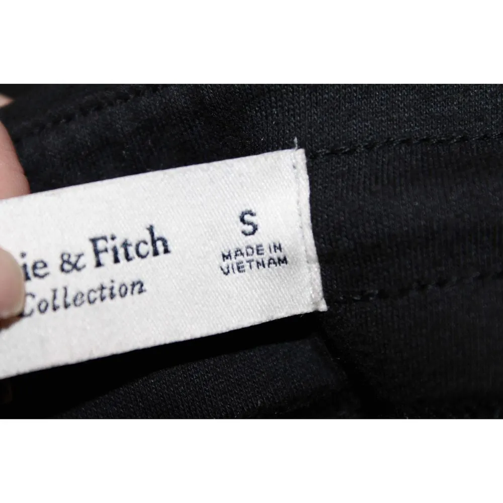 Womens Abercrombie & Fitch Soft AF Black Wide Leg Drawstring Waist Pants Size S - Image 4