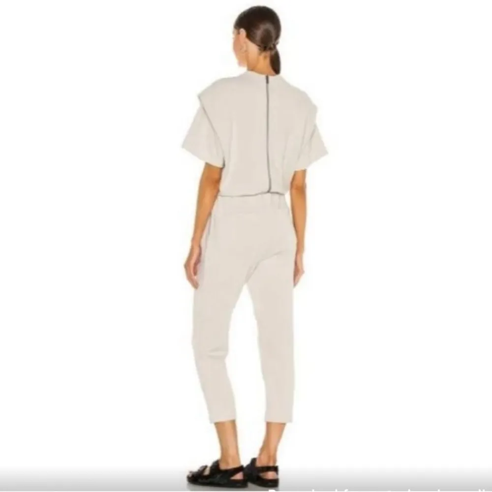 Pistola X Revolve Clarisse French Terry Shoulder Pleat Jump Suit In Soft Taupe L - Image 5