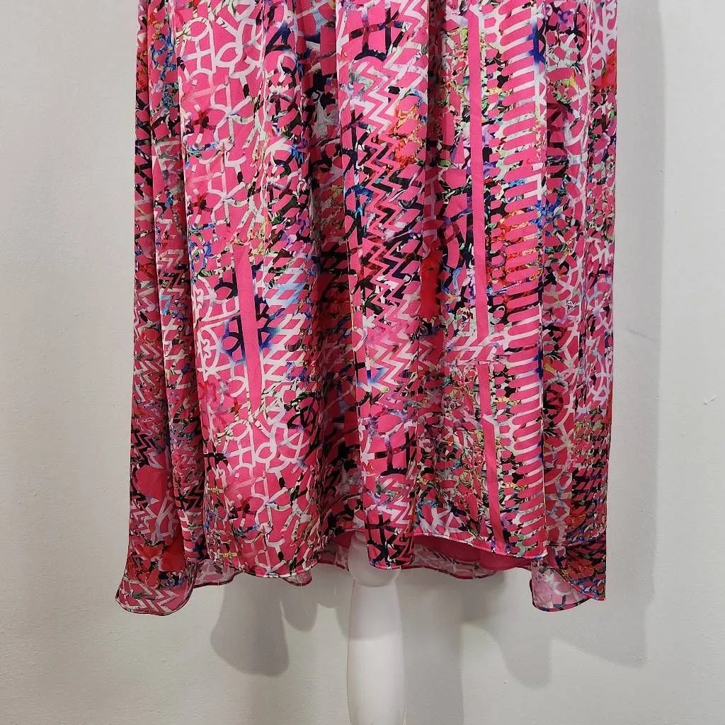 Cynthia Rowley Pink Fit and Flare High Low Dress Size 10 Wedding Guest Dress - Image 4