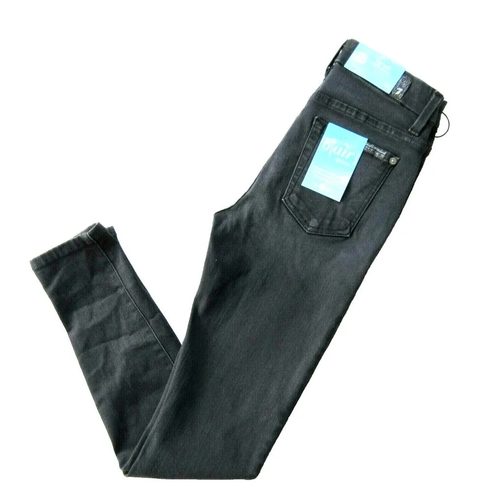 NWT 7 For All Mankind High Waist Ankle Skinny in Evening Grey b(air) Jeans 25 - Image 11
