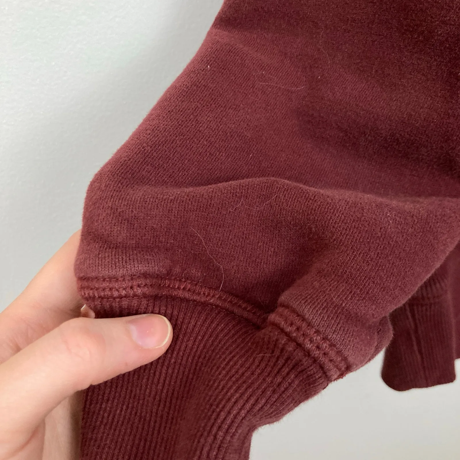 Y2K Cocoa Womens S Burgundy Fleece Lined Spellout Zip Front Hoodie Mallcore Red - Image 8