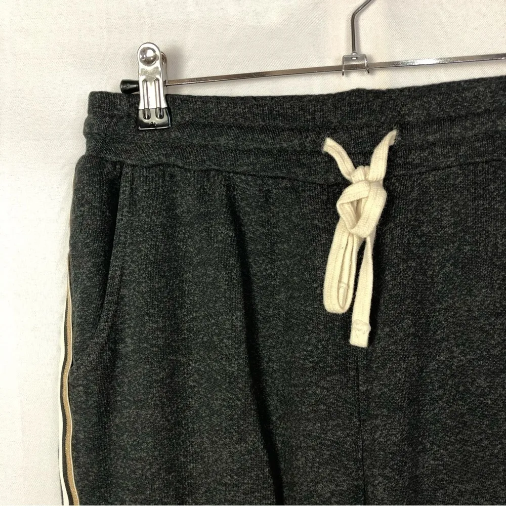 Sundry Dark Gray Metallic Side Stripe Fleece Lined Wide Leg Sweatpants 1 / S - Image 4